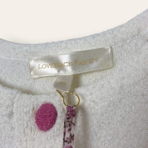 NEW LoveShackFancy Aidyn Crop Knit Puff Sleeve Cardigan in Malibu Sunset XS NWT - Picture 7 of 9